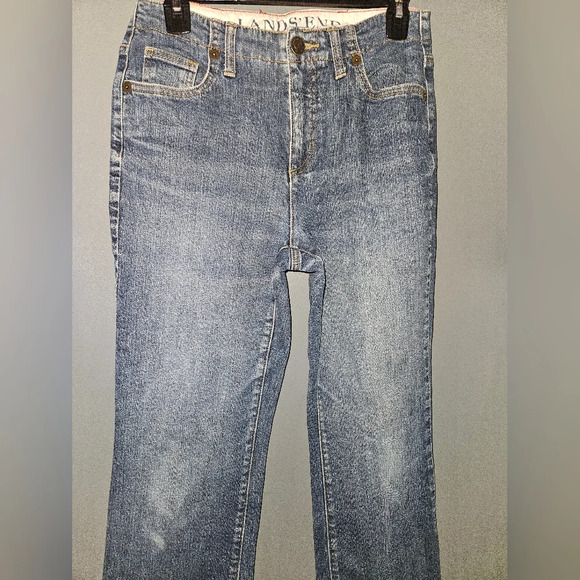 Lands End Womans Original Fit, Boot Leg Blue Jeans Size 6 - Picture 1 of 14